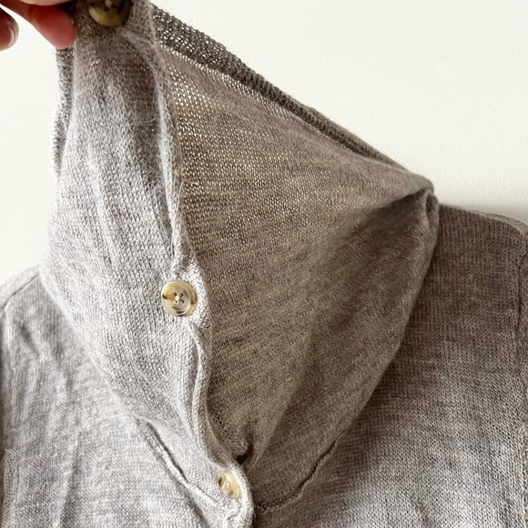 Inhabit Alpaca Linen Cardigan  Sweater Cowel Neck Oatmeal/Beige Small - Picture 8 of 15